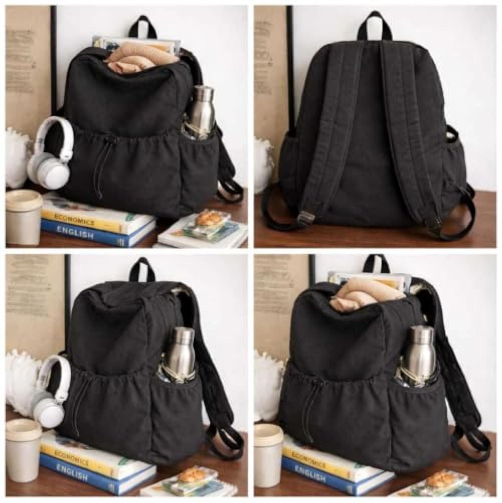 Casual Canvas Drawstring Backpack for Girls